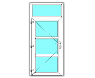 3 Vak Glasdeur links met bovenlicht