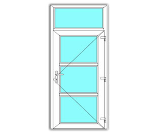 3 Vak Glasdeur rechts met bovenlicht