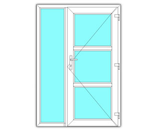 3 Vak glasdeur rechts met zijlicht