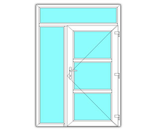 3 Vak glasdeur links met zijlicht