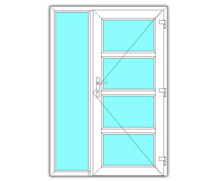 4 Vak glasdeur rechts met zijlicht