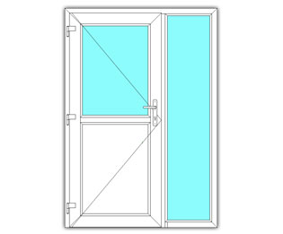 Halfglasdeur links met zijlicht