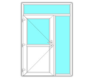 Halfglasdeur links met zijlicht en bovenlicht